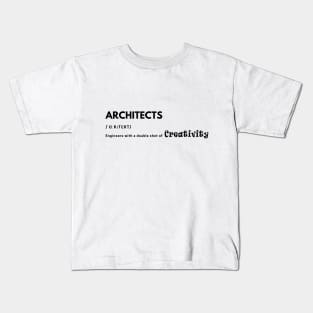 Architects X Engineers. Black Letters Kids T-Shirt